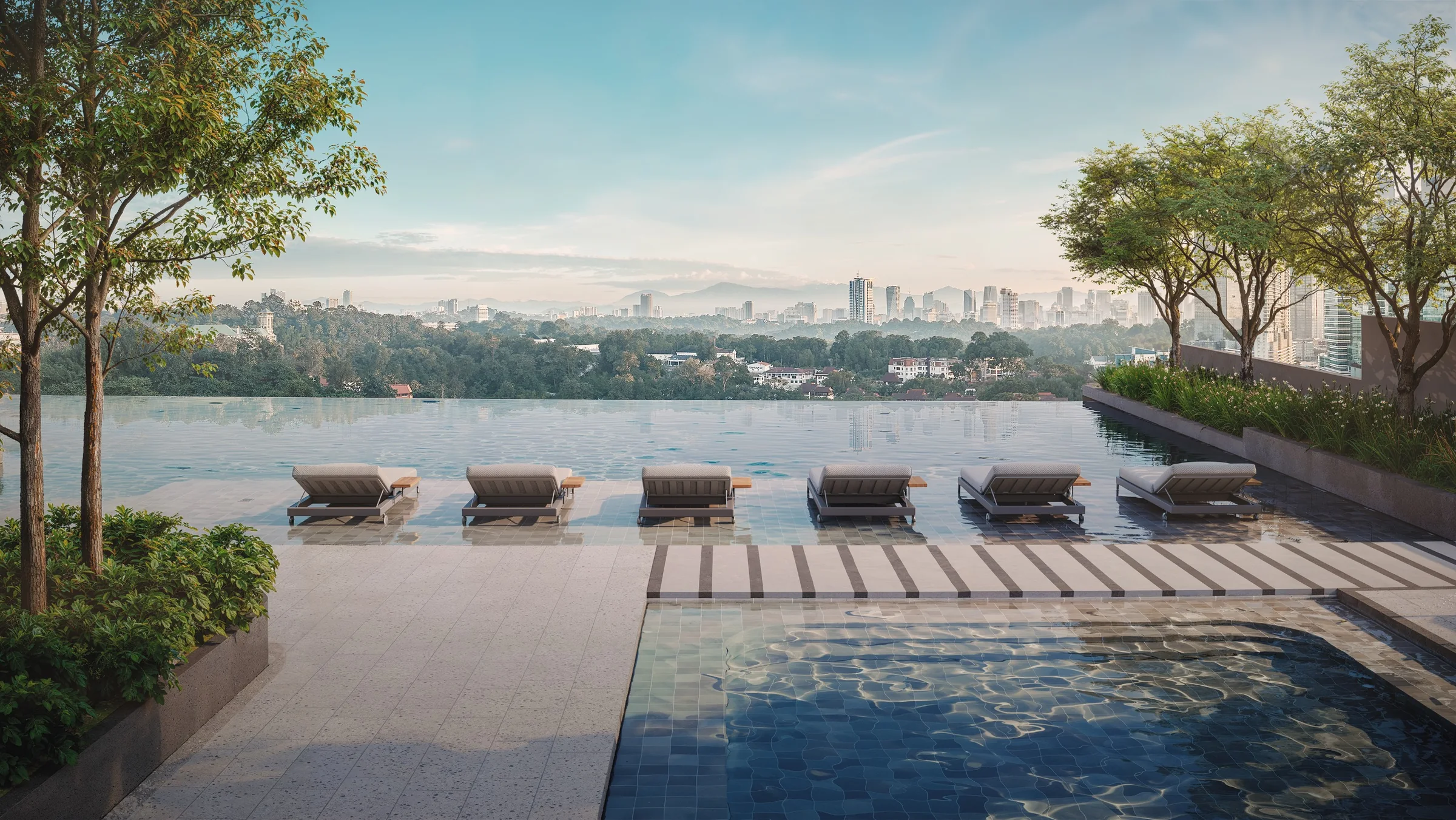 Artist's impression of a garden lounge at Parkside Residences