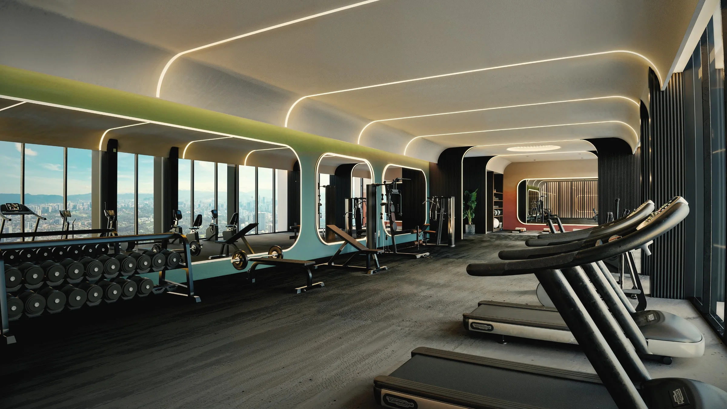 Artist's impression of the gym at Parkside Residences